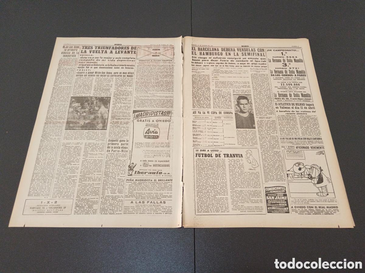 Coleccionismo deportivo: MARCA 16 DE MARZO 1961 - Foto 2