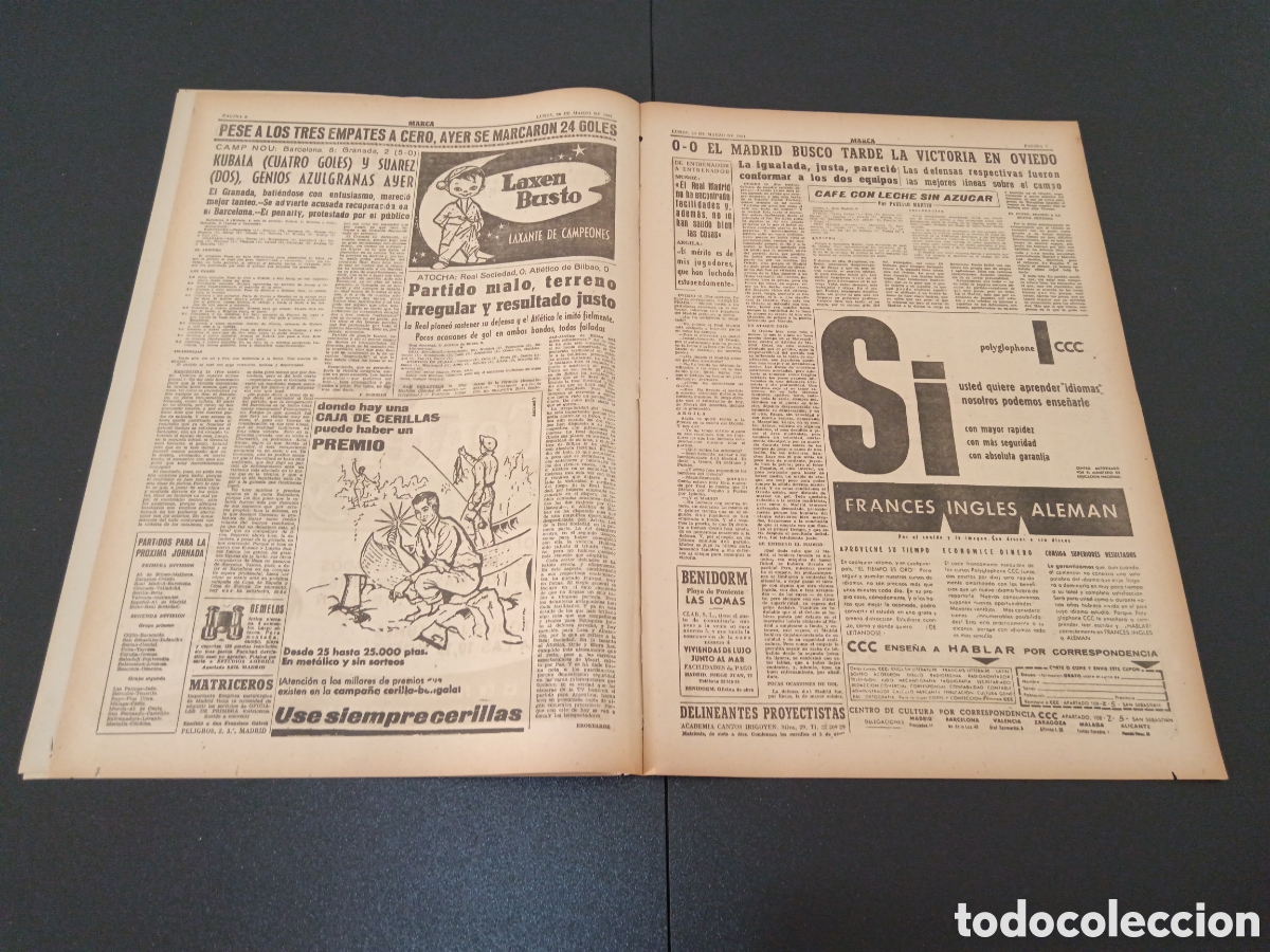 Coleccionismo deportivo: MARCA 20 DE MARZO 1961 - Foto 4