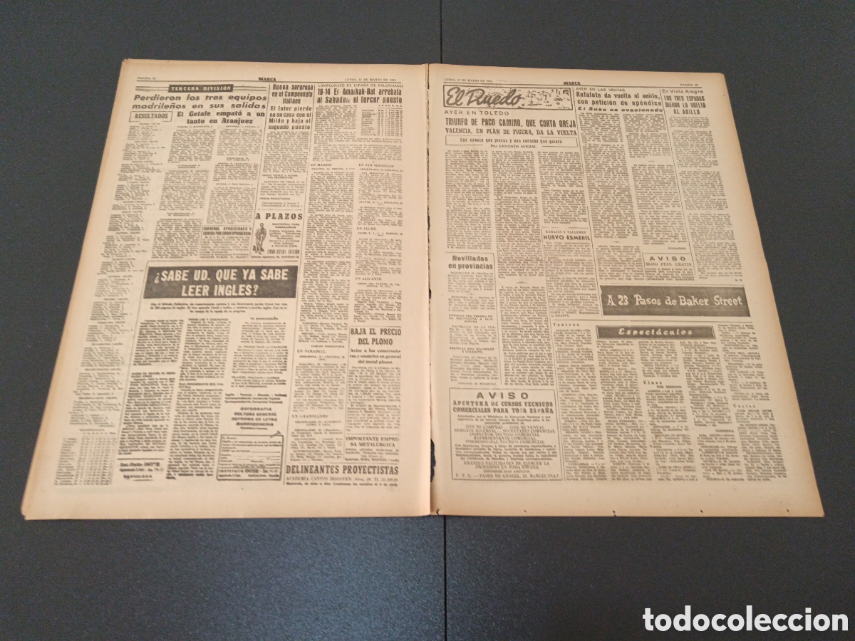 Coleccionismo deportivo: MARCA 27 DE MARZO 1961 - Foto 6