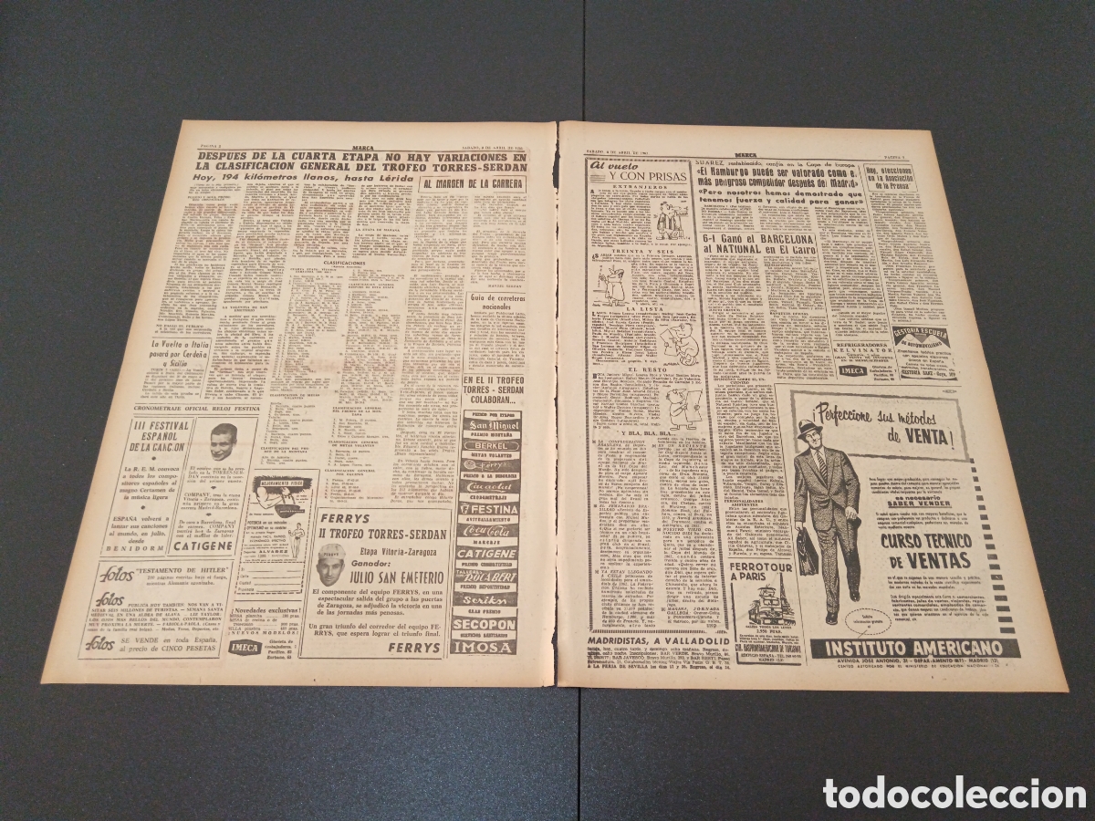 Coleccionismo deportivo: MARCA 08 DE ABRIL 1961 - Foto 2