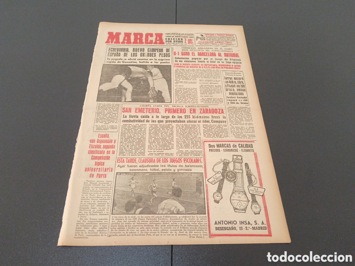 Coleccionismo deportivo: MARCA 08 DE ABRIL 1961 - Foto 1