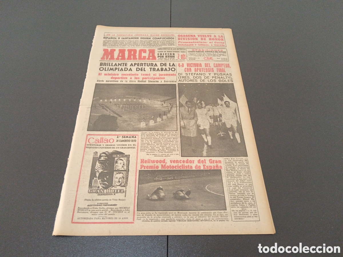 Coleccionismo deportivo: MARCA 24 DE ABRIL 1961 - Foto 1