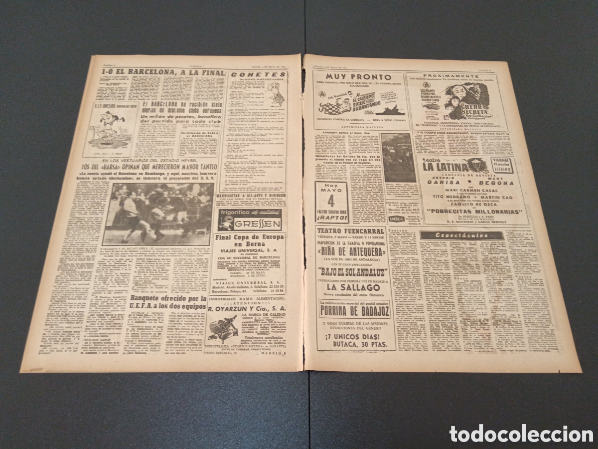 Coleccionismo deportivo: MARCA 04 DE MAYO 1961 - Foto 3
