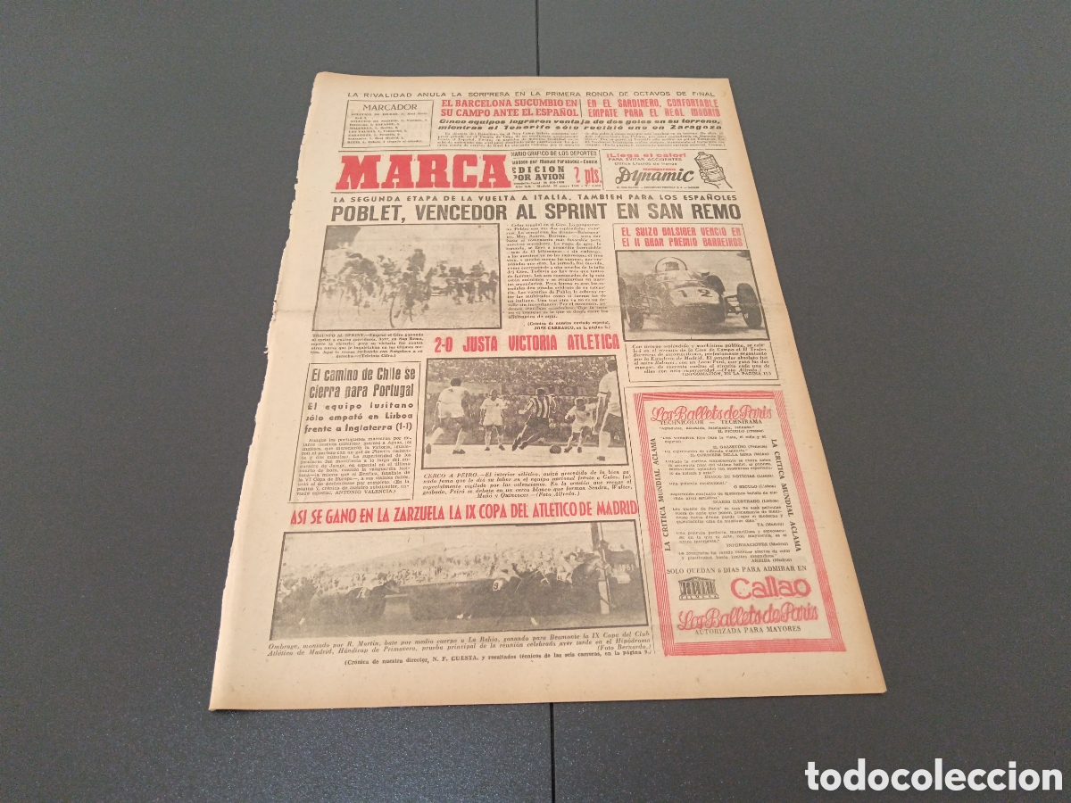 Coleccionismo deportivo: MARCA 22 DE MAYO 1961 - Foto 1