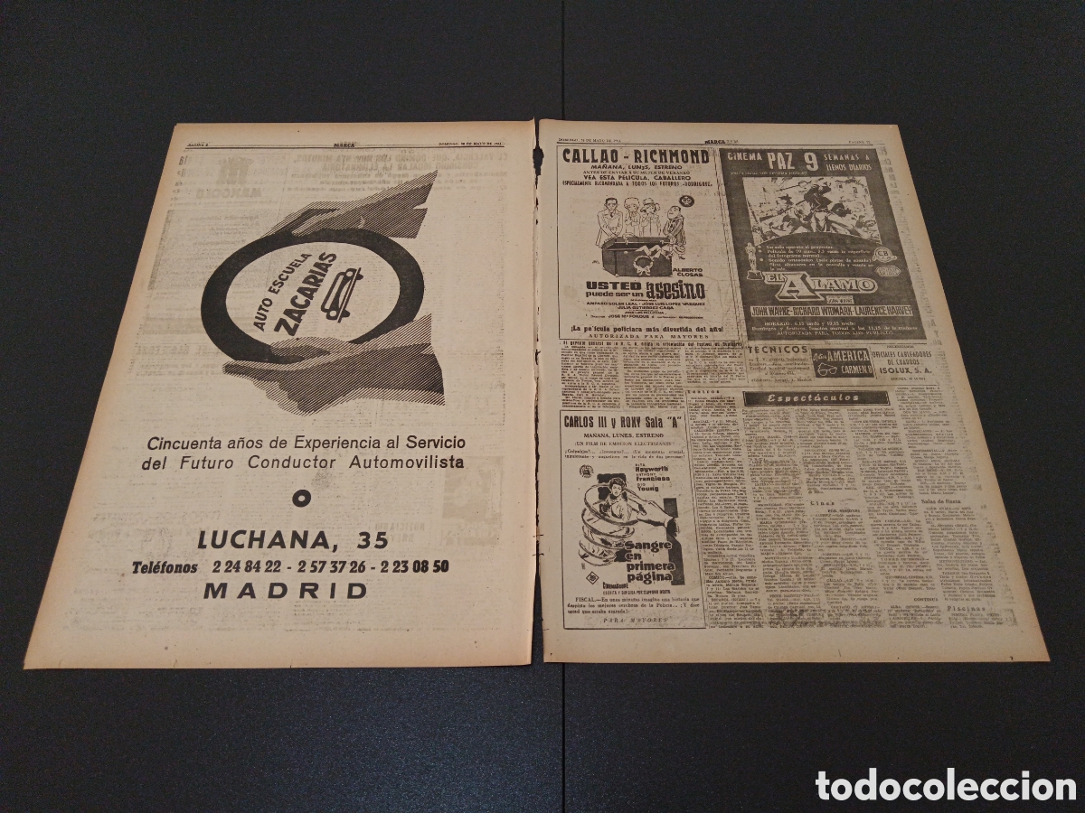 Coleccionismo deportivo: MARCA 28 DE MAYO 1961 - Foto 3