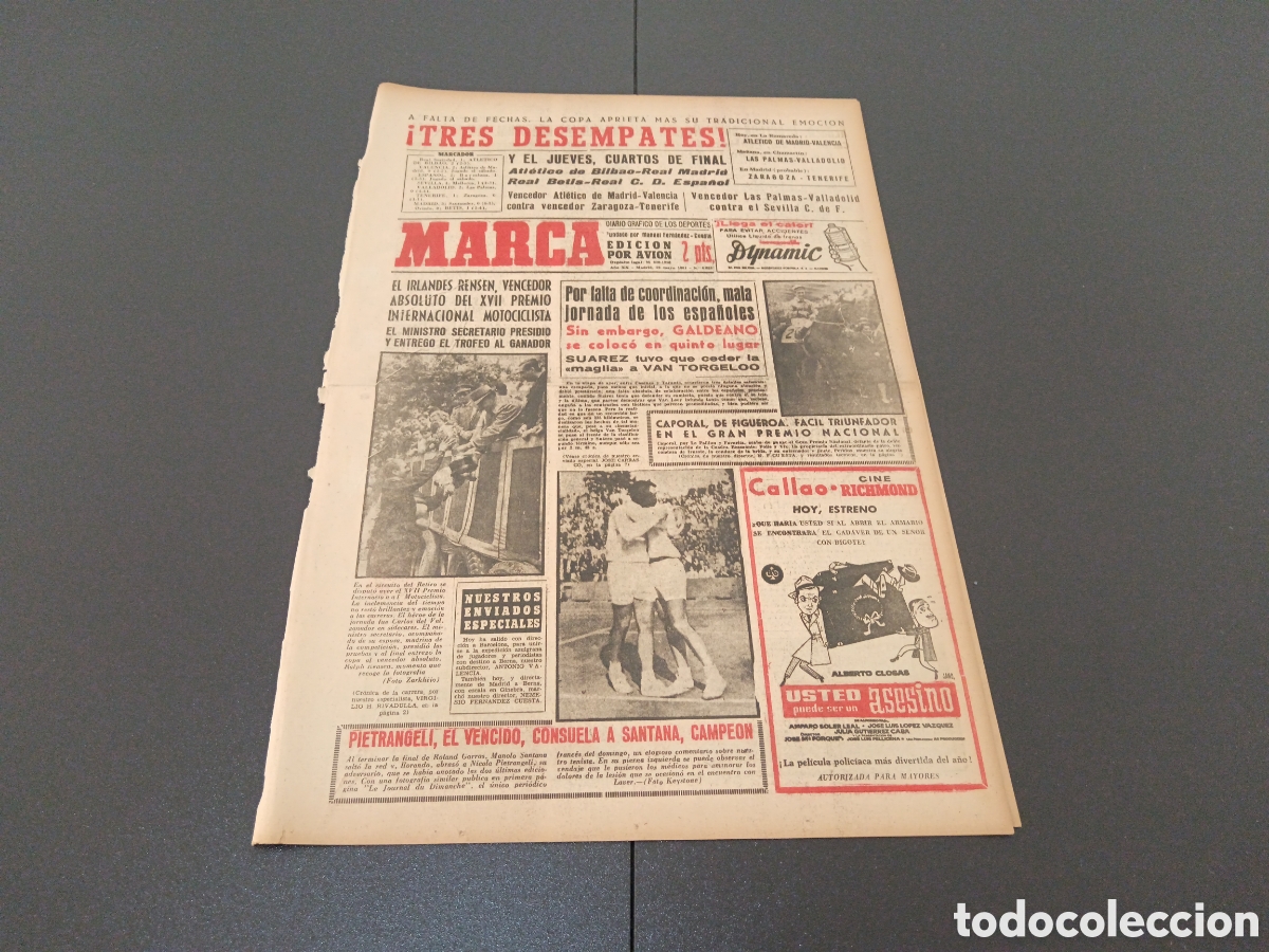Coleccionismo deportivo: MARCA 29 DE MAYO 1961 - Foto 1