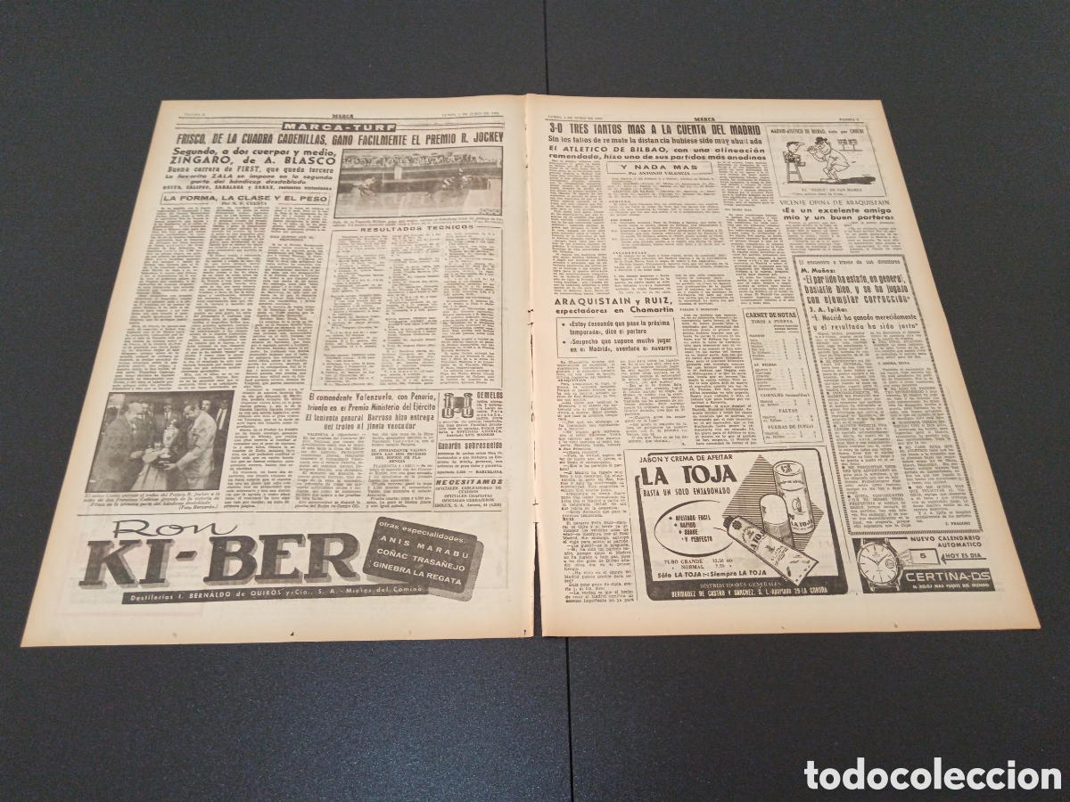 Coleccionismo deportivo: MARCA 05 DE JUNIO 1961 - Foto 2