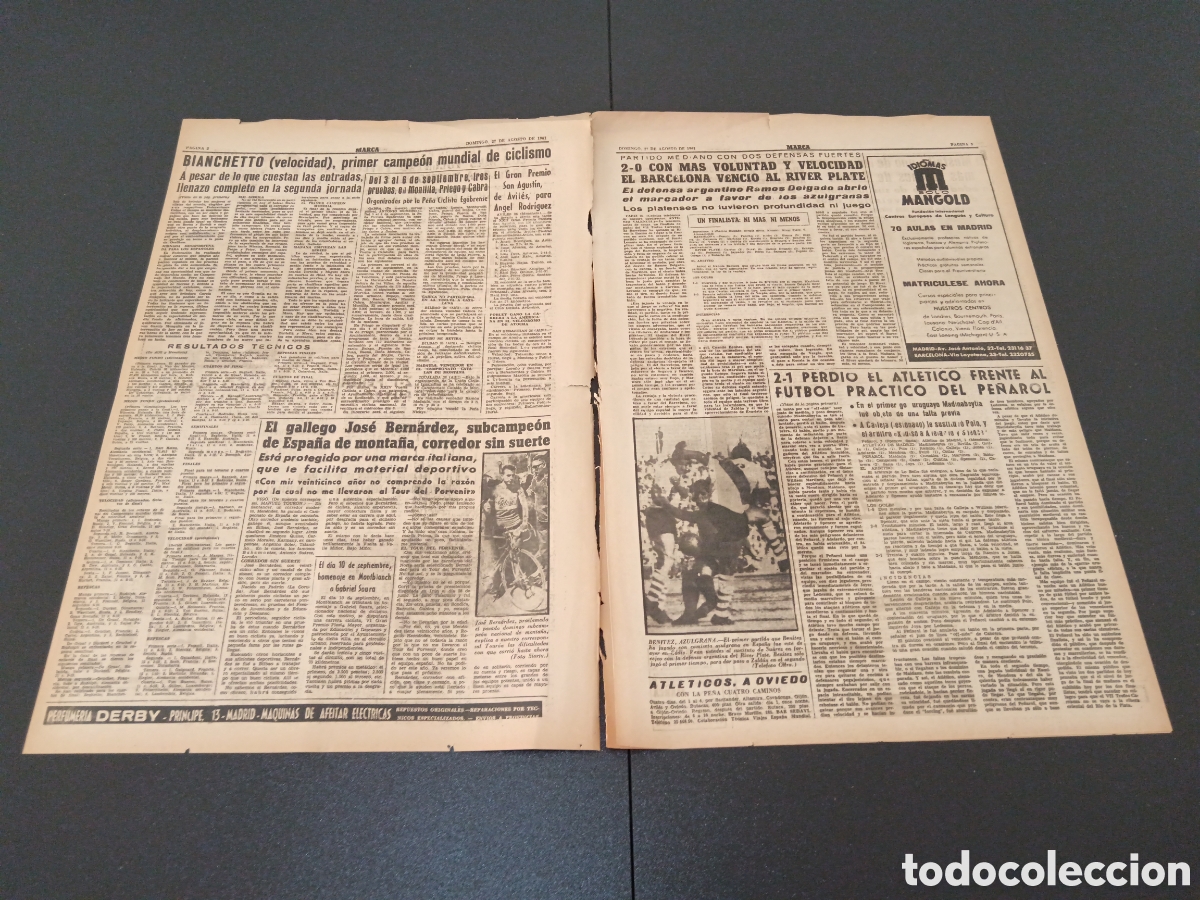Coleccionismo deportivo: MARCA 27 DE AGOSTO 1961 - Foto 2