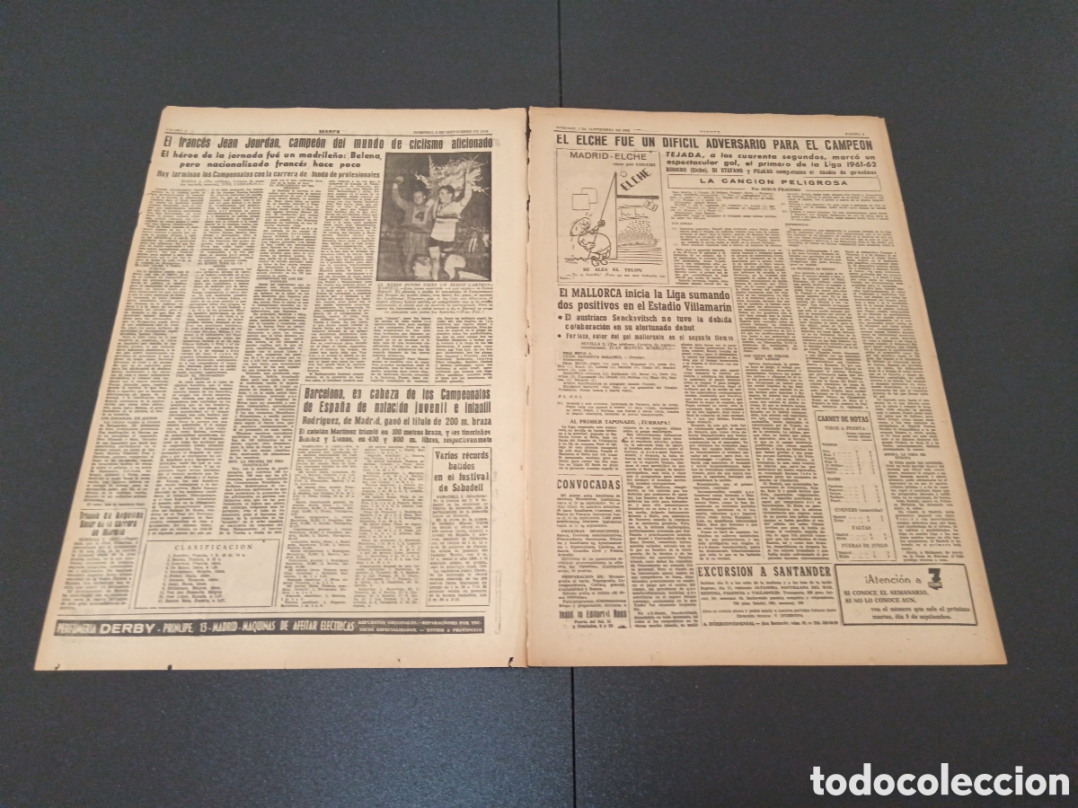 Coleccionismo deportivo: MARCA 03 DE SEPTIEMBRE 1961 - Foto 2