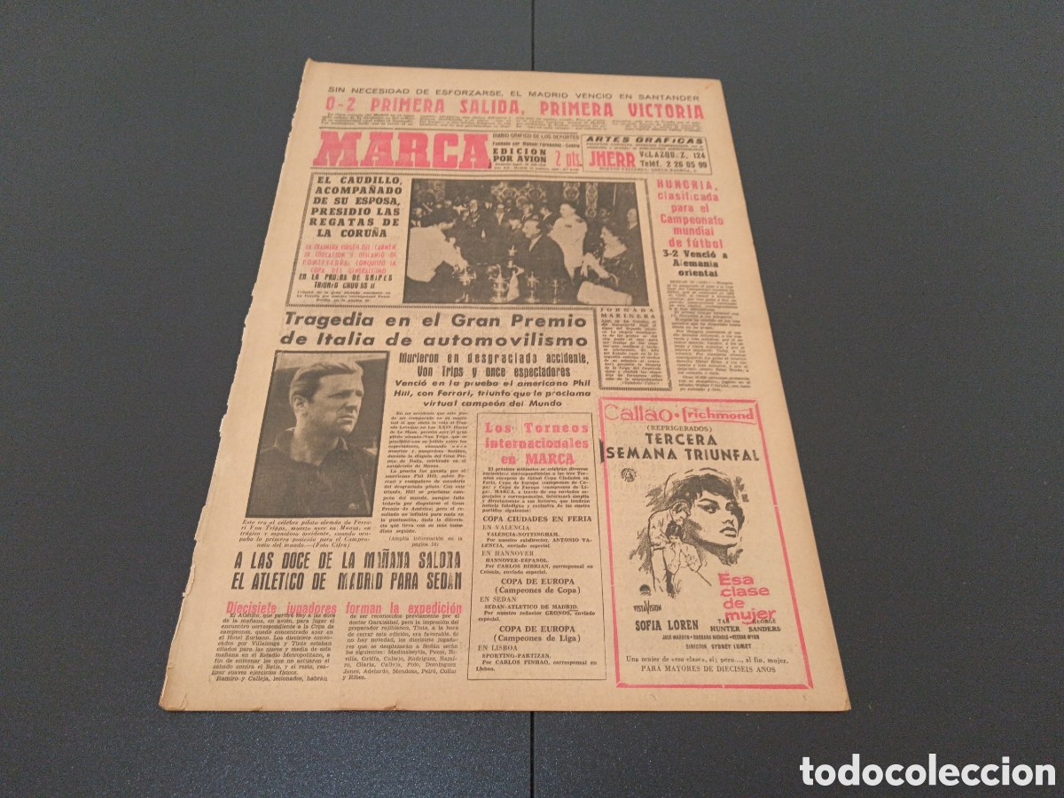 Coleccionismo deportivo: MARCA 11 DE SEPTIEMBRE 1961 - Foto 1