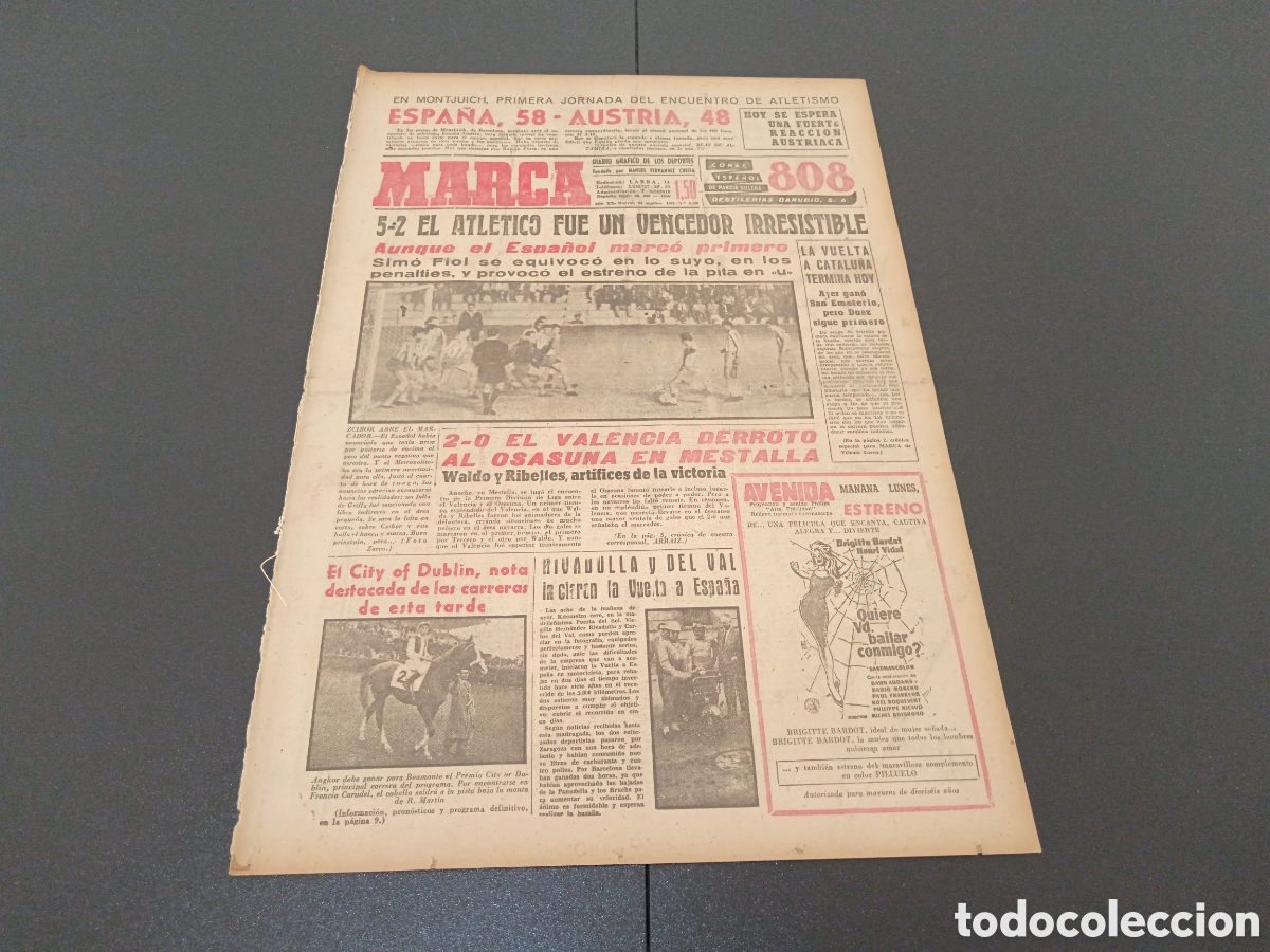 Coleccionismo deportivo: MARCA 24 DE SEPTIEMBRE 1961 - Foto 1