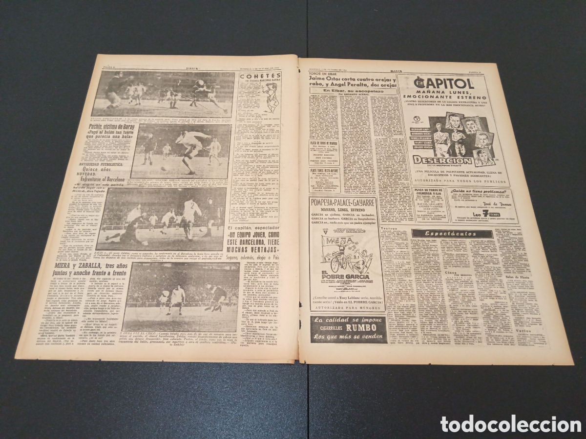 Coleccionismo deportivo: MARCA 01 DE OCTUBRE 1961 - Foto 3