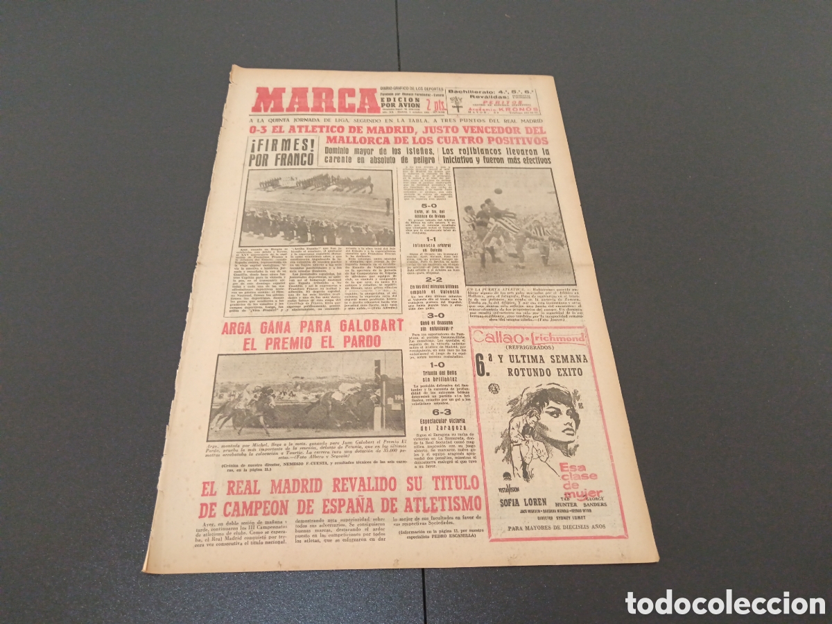 Coleccionismo deportivo: MARCA 02 DE OCTUBRE 1961 - Foto 1