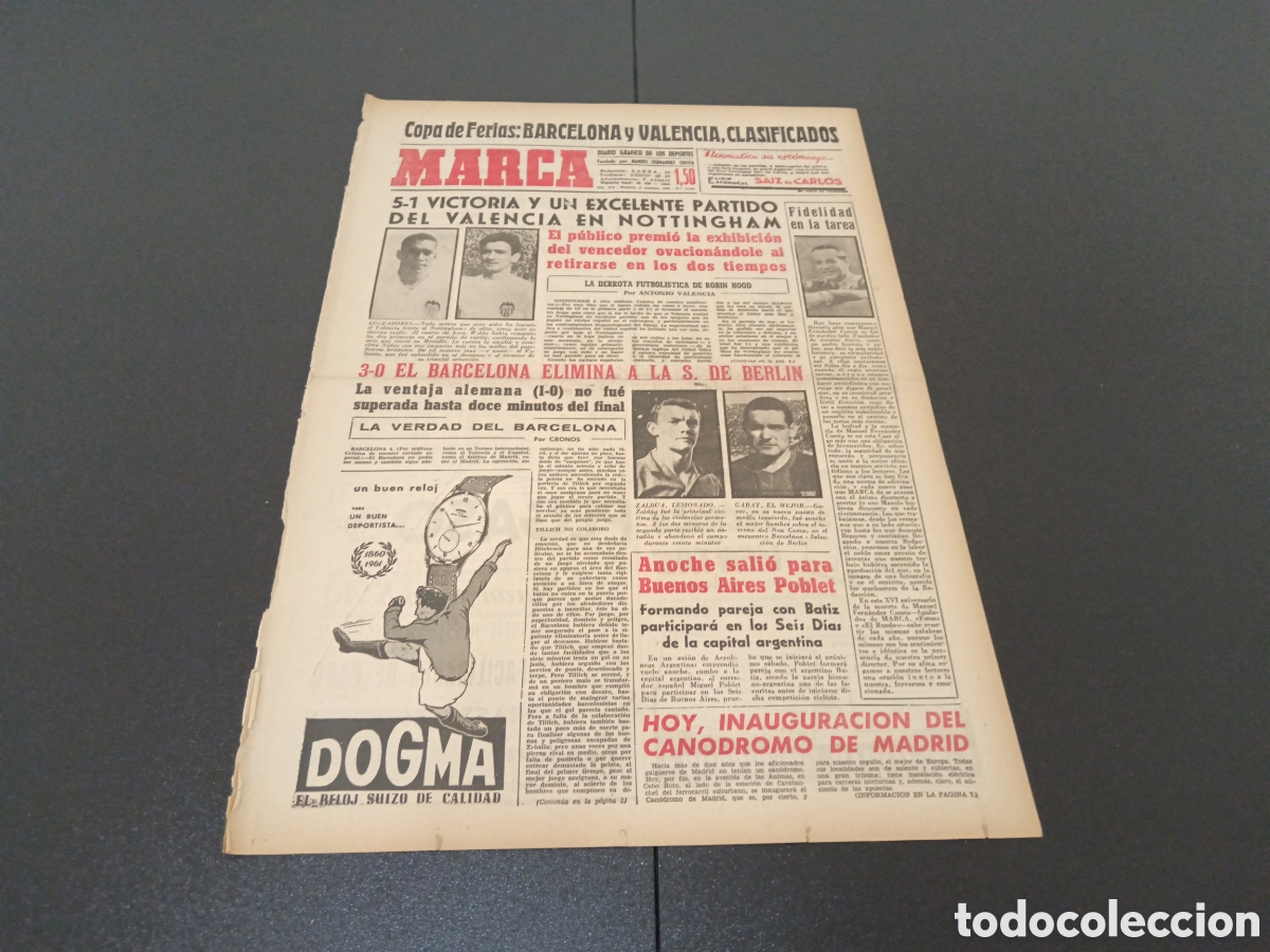Coleccionismo deportivo: MARCA 05 DE OCTUBRE 1961 - Foto 1