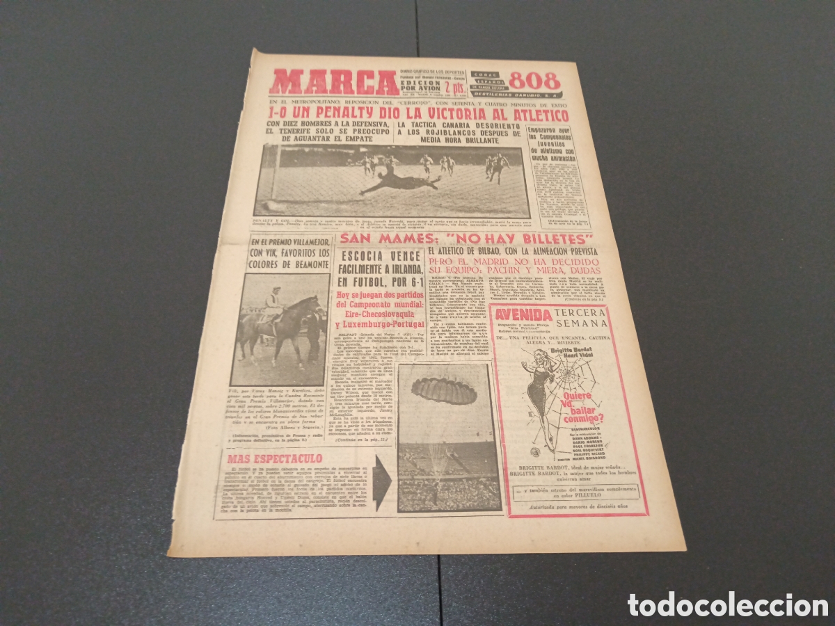 Coleccionismo deportivo: MARCA 08 DE OCTUBRE 1961 - Foto 1