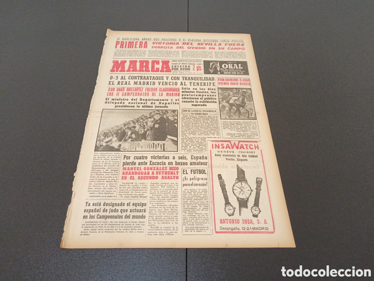Coleccionismo deportivo: MARCA 13 DE OCTUBRE 1961 - Foto 1