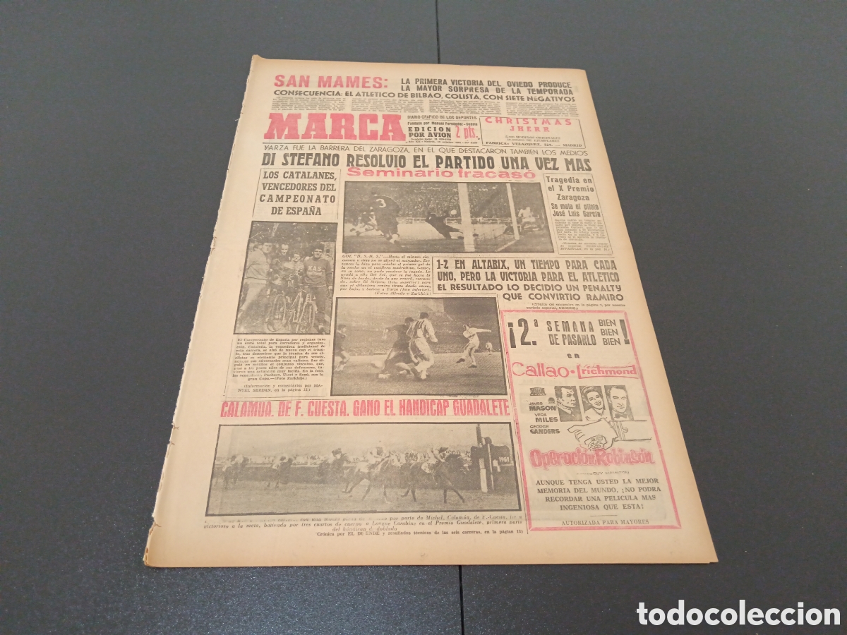 Coleccionismo deportivo: MARCA 16 DE OCTUBRE 1961 - Foto 1