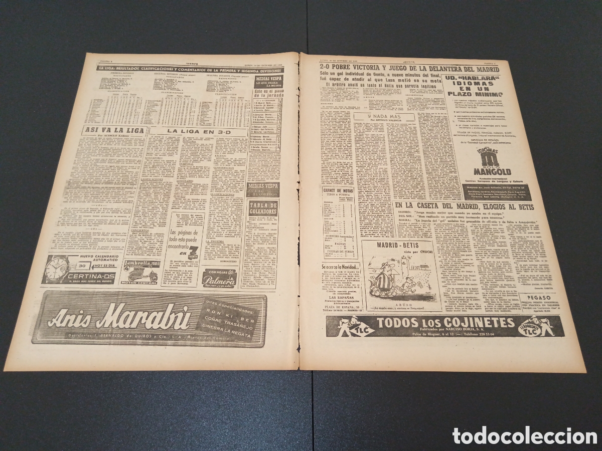 Coleccionismo deportivo: MARCA 30 DE OCTUBRE 1961 - Foto 2