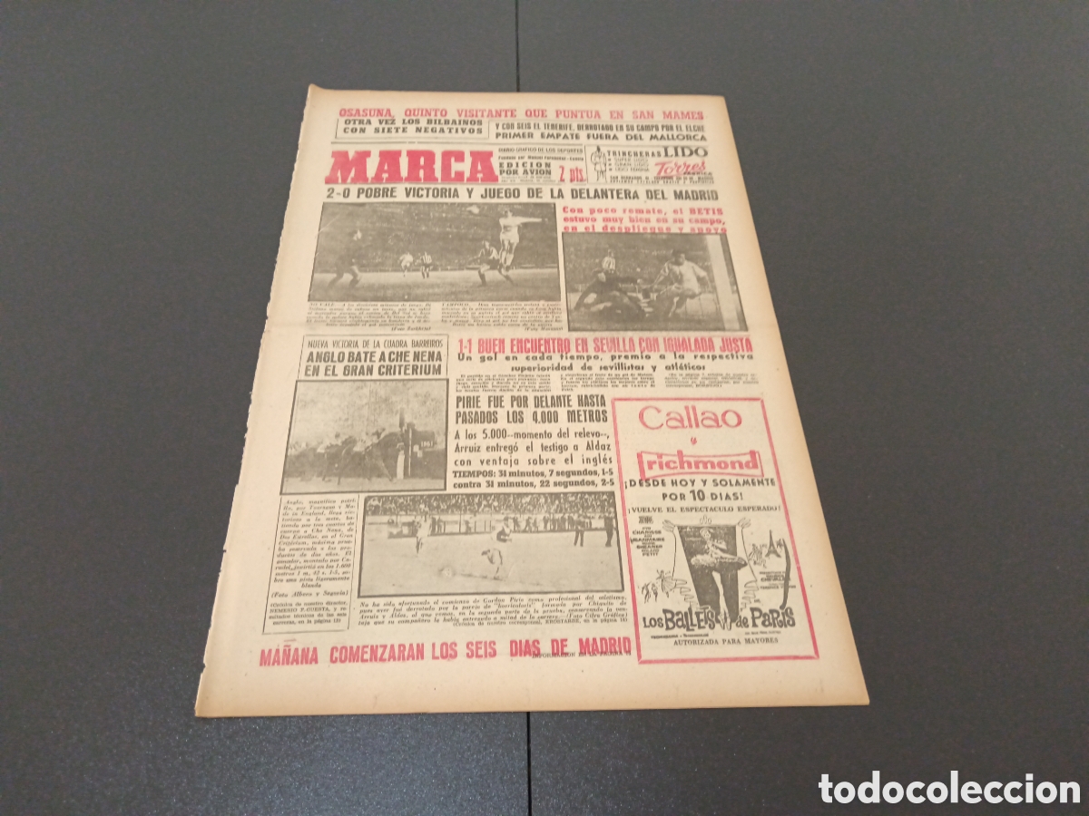 Coleccionismo deportivo: MARCA 30 DE OCTUBRE 1961 - Foto 1