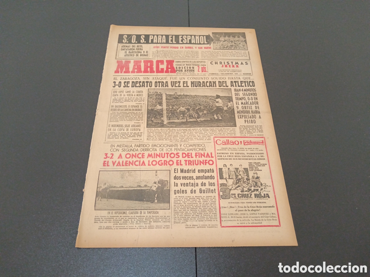 Coleccionismo deportivo: MARCA 04 DE DICIEMBRE 1961 - Foto 1
