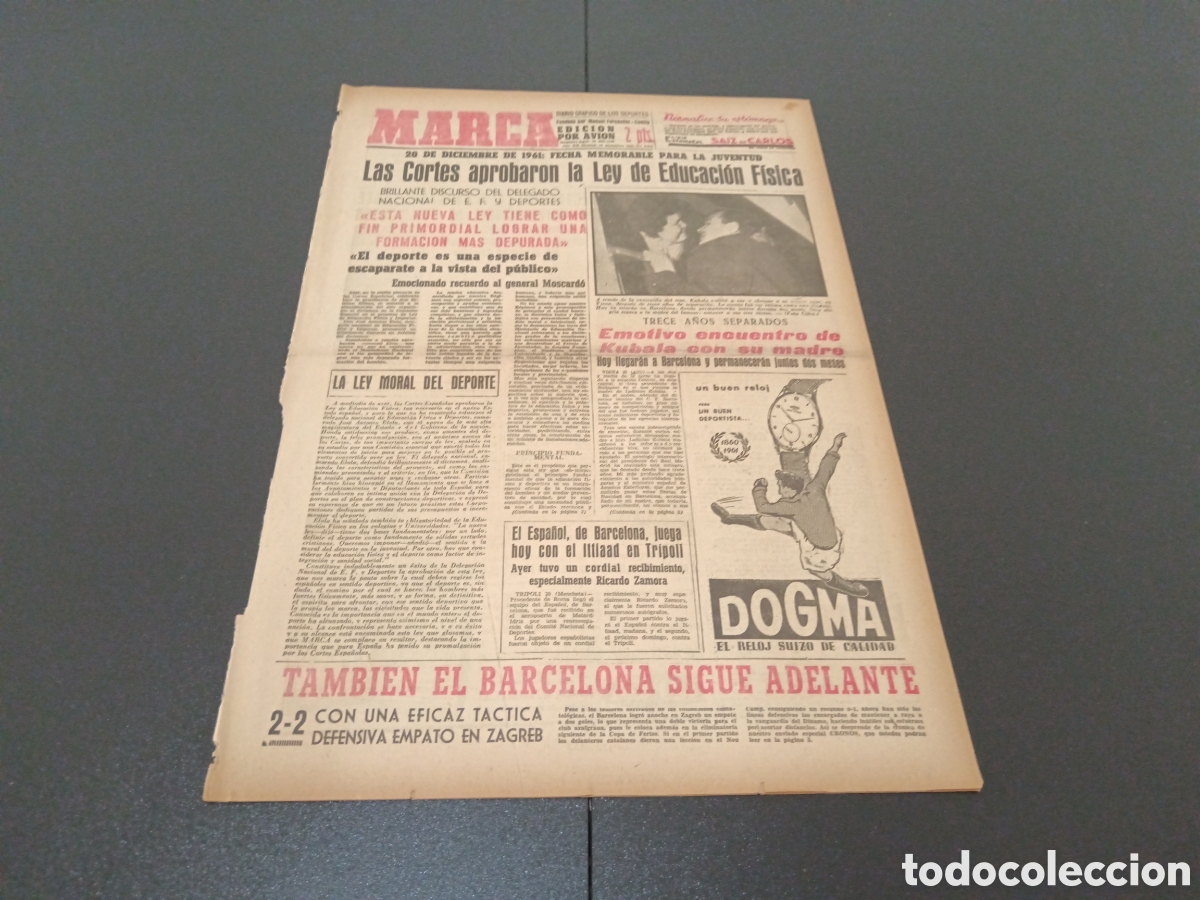 Coleccionismo deportivo: MARCA 21 DE DICIEMBRE 1961 - Foto 1