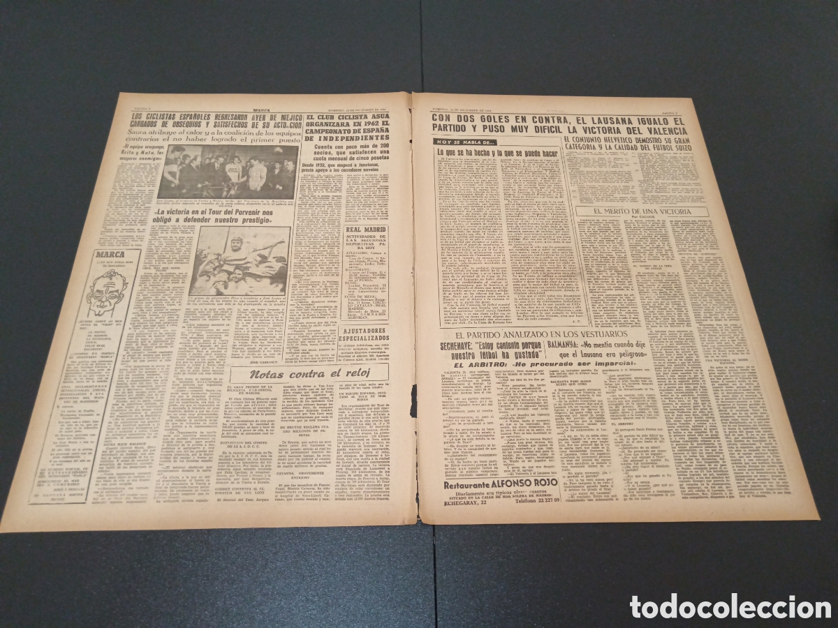 Coleccionismo deportivo: MARCA 24 DE DICIEMBRE 1961 - Foto 2