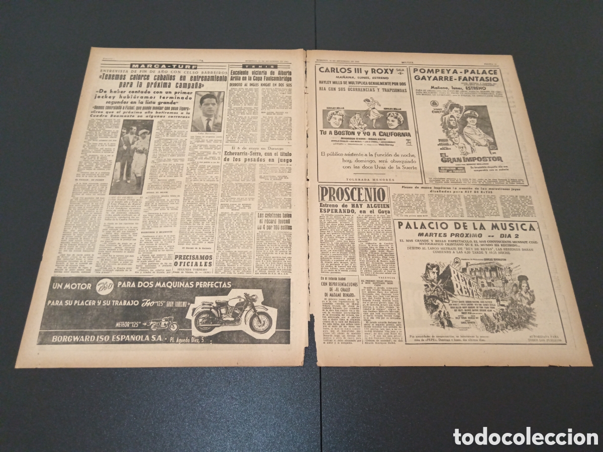 Coleccionismo deportivo: MARCA 31 DE DICIEMBRE 1961 - Foto 3