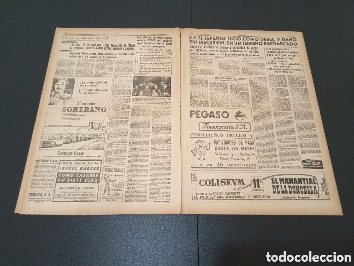 Coleccionismo deportivo: MARCA 15 DE ENERO 1962 - Foto 3