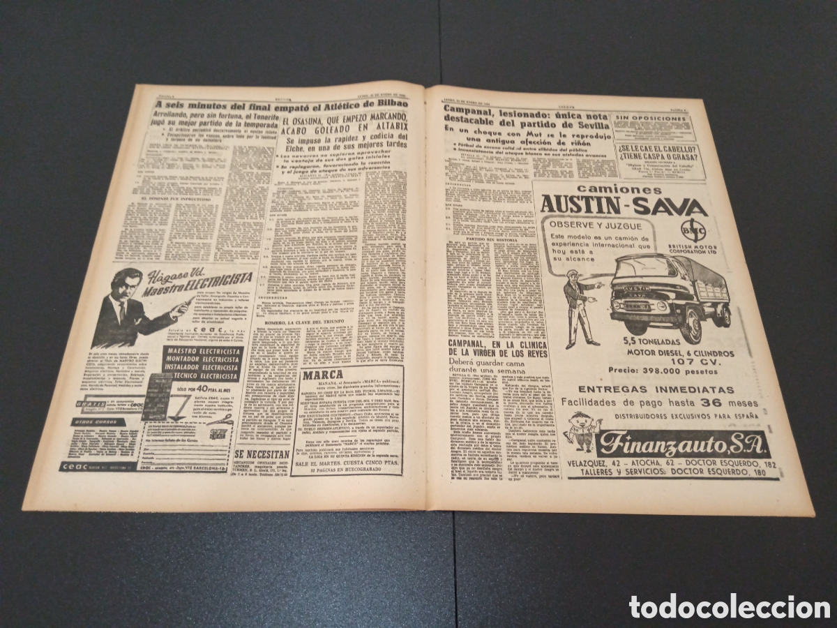 Coleccionismo deportivo: MARCA 22 DE ENERO 1962 - Foto 5