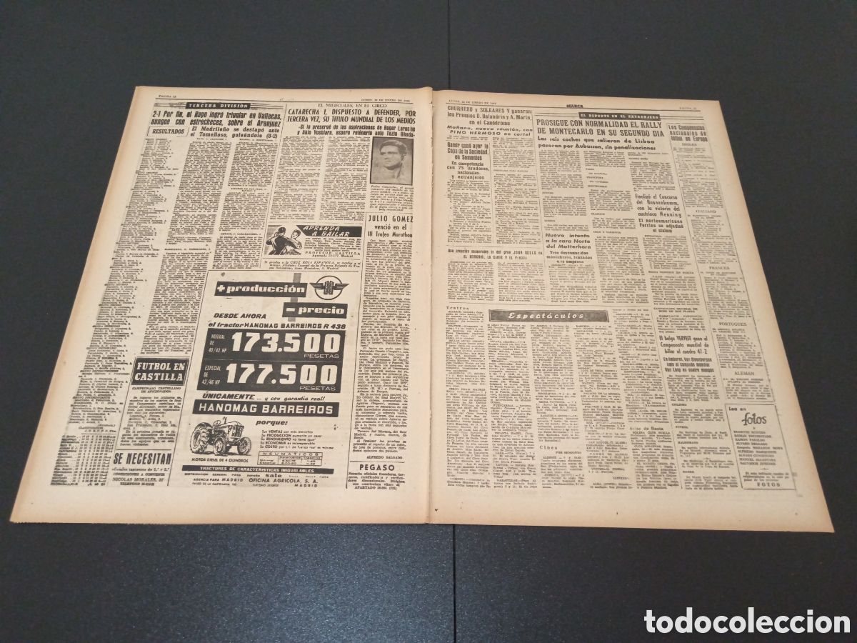 Coleccionismo deportivo: MARCA 22 DE ENERO 1962 - Foto 7