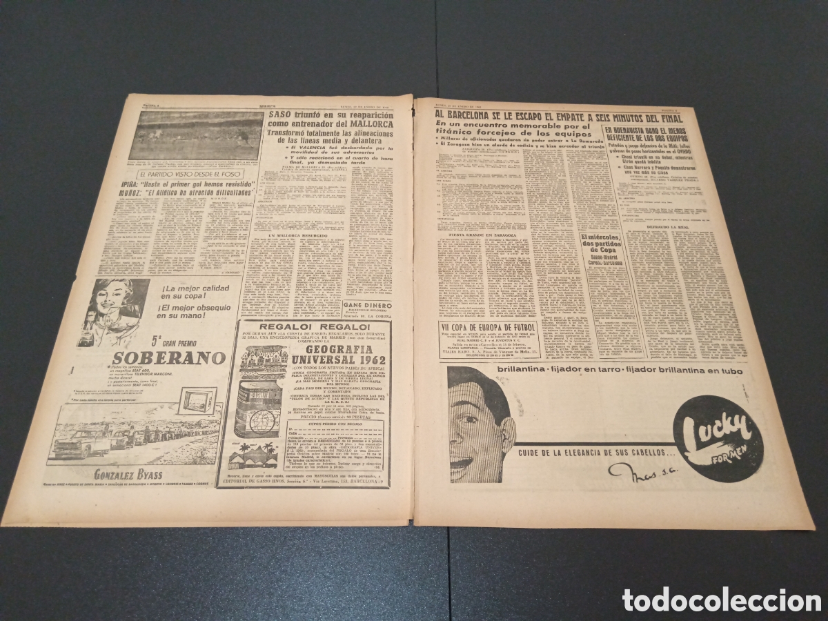 Coleccionismo deportivo: MARCA 29 DE ENERO 1962 - Foto 3