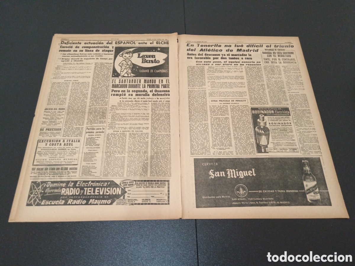 Coleccionismo deportivo: MARCA 29 DE ENERO 1962 - Foto 4