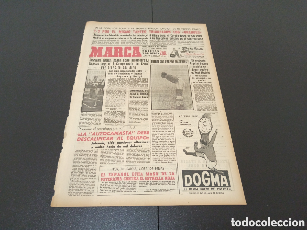 Coleccionismo deportivo: MARCA 01 DE FEBRERO 1962 - Foto 1