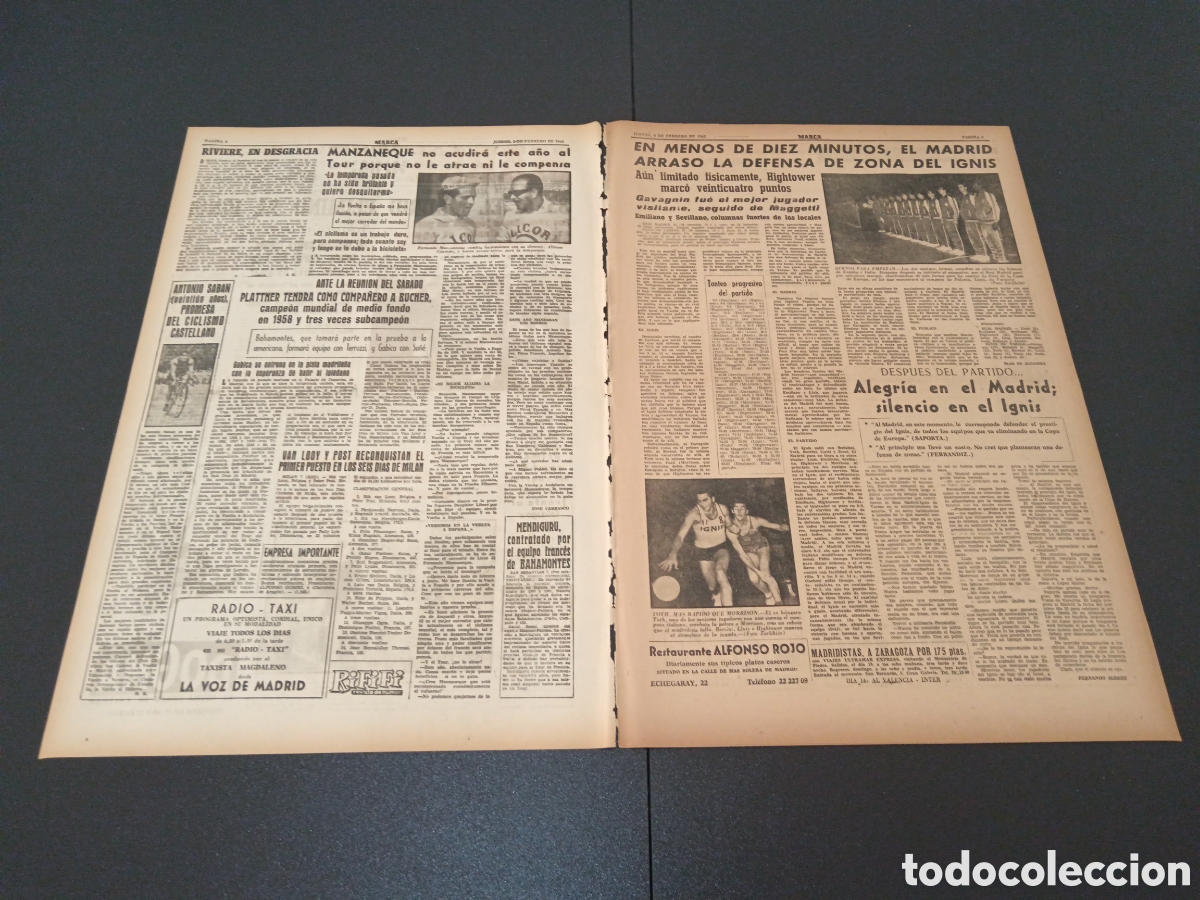 Coleccionismo deportivo: MARCA 08 DE FEBRERO 1962 - Foto 2
