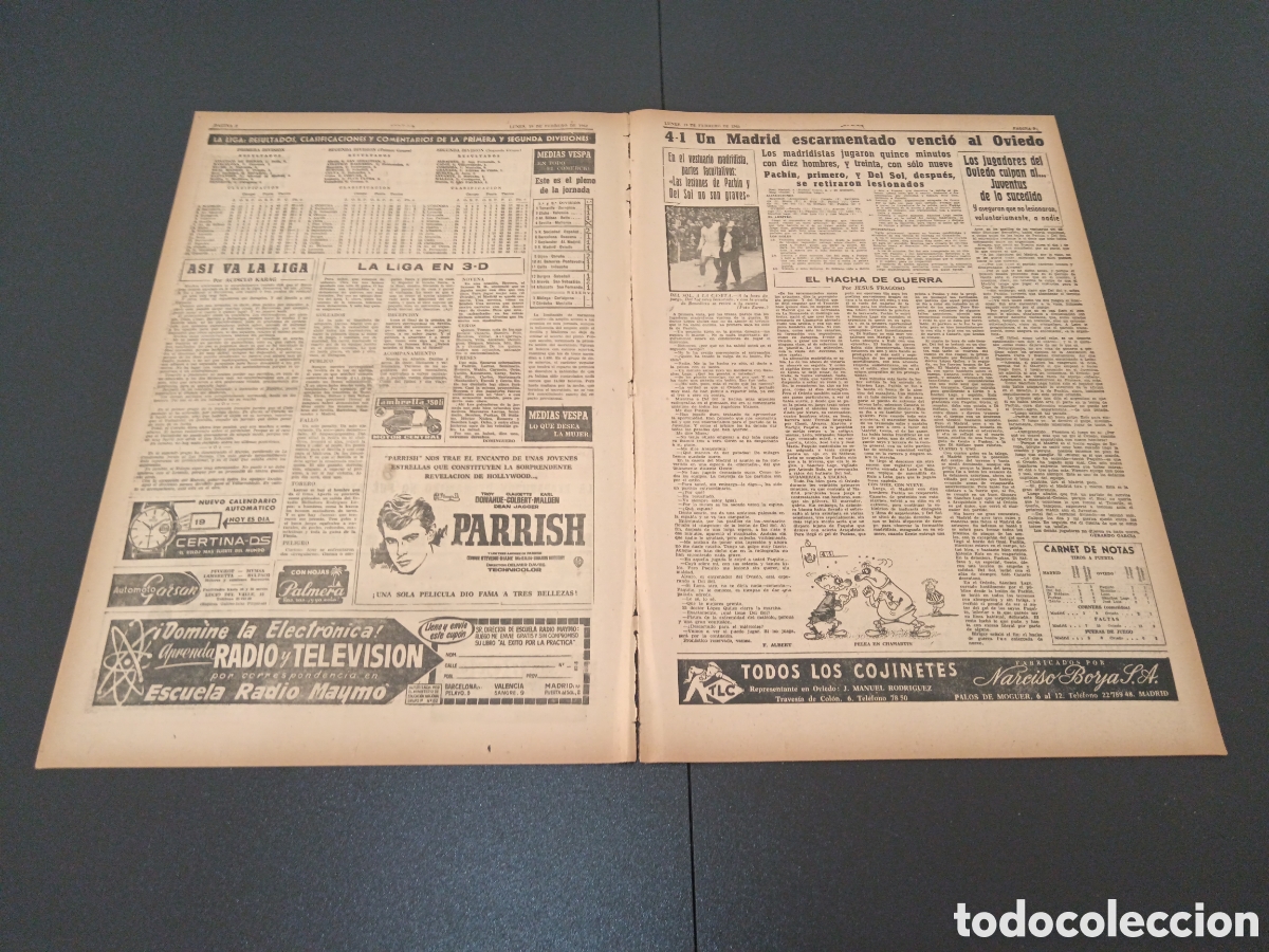 Coleccionismo deportivo: MARCA 19 DE FEBRERO 1962 - Foto 2