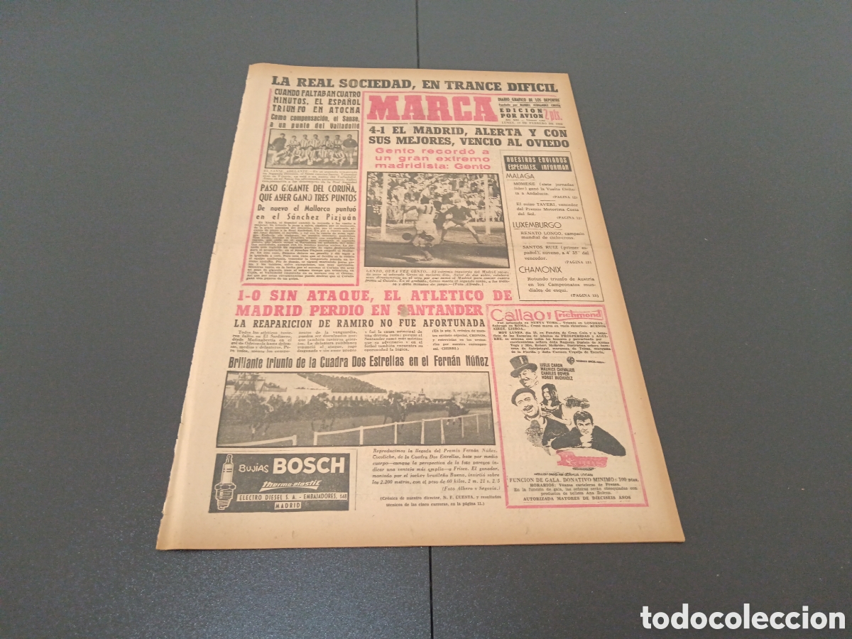 Coleccionismo deportivo: MARCA 19 DE FEBRERO 1962 - Foto 1