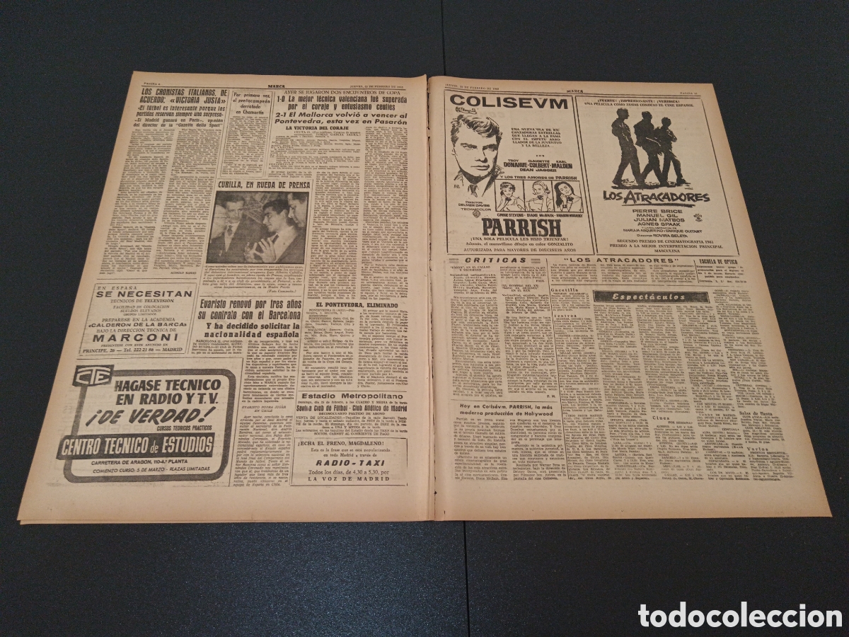Coleccionismo deportivo: MARCA 22 DE FEBRERO 1962 - Foto 4