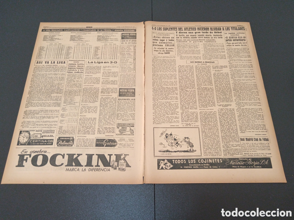 Coleccionismo deportivo: MARCA 26 DE FEBRERO 1962 - Foto 2
