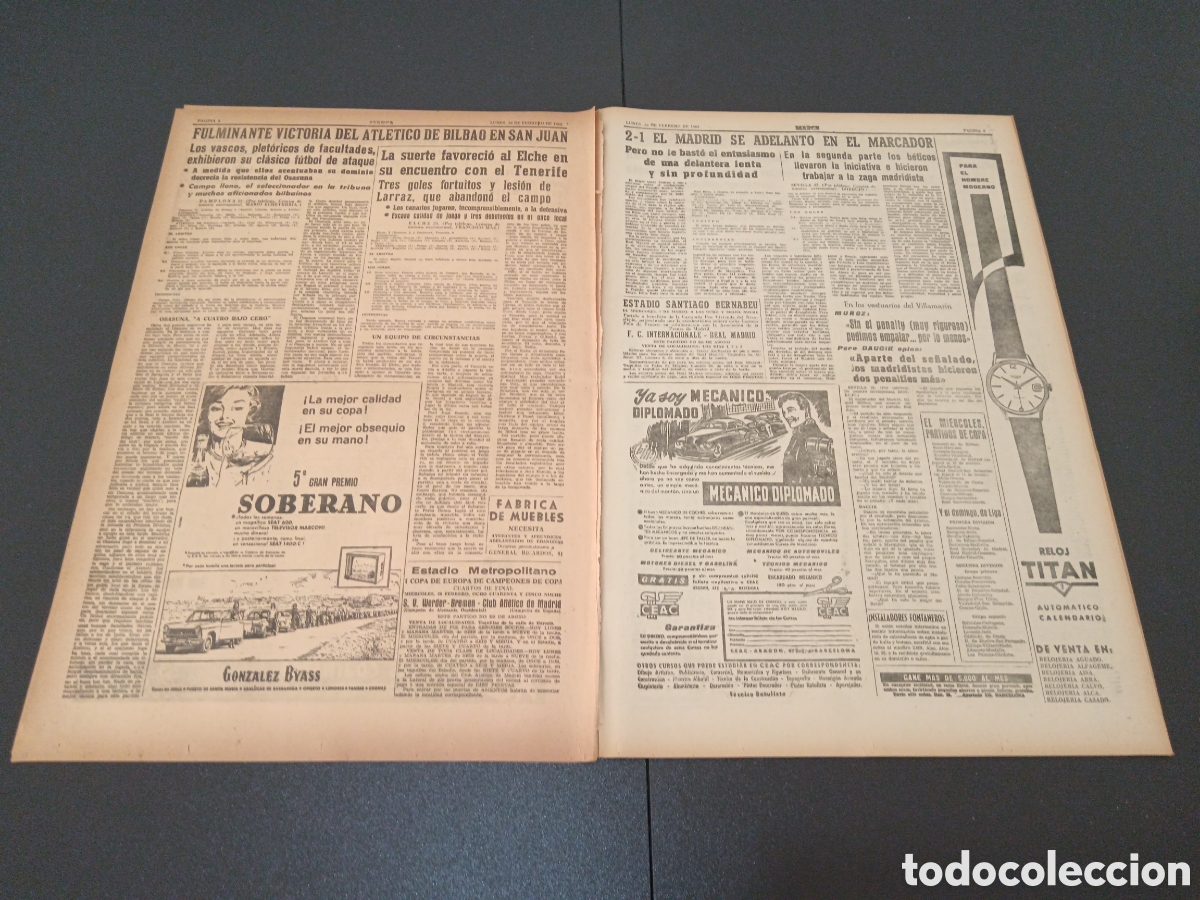 Coleccionismo deportivo: MARCA 26 DE FEBRERO 1962 - Foto 3