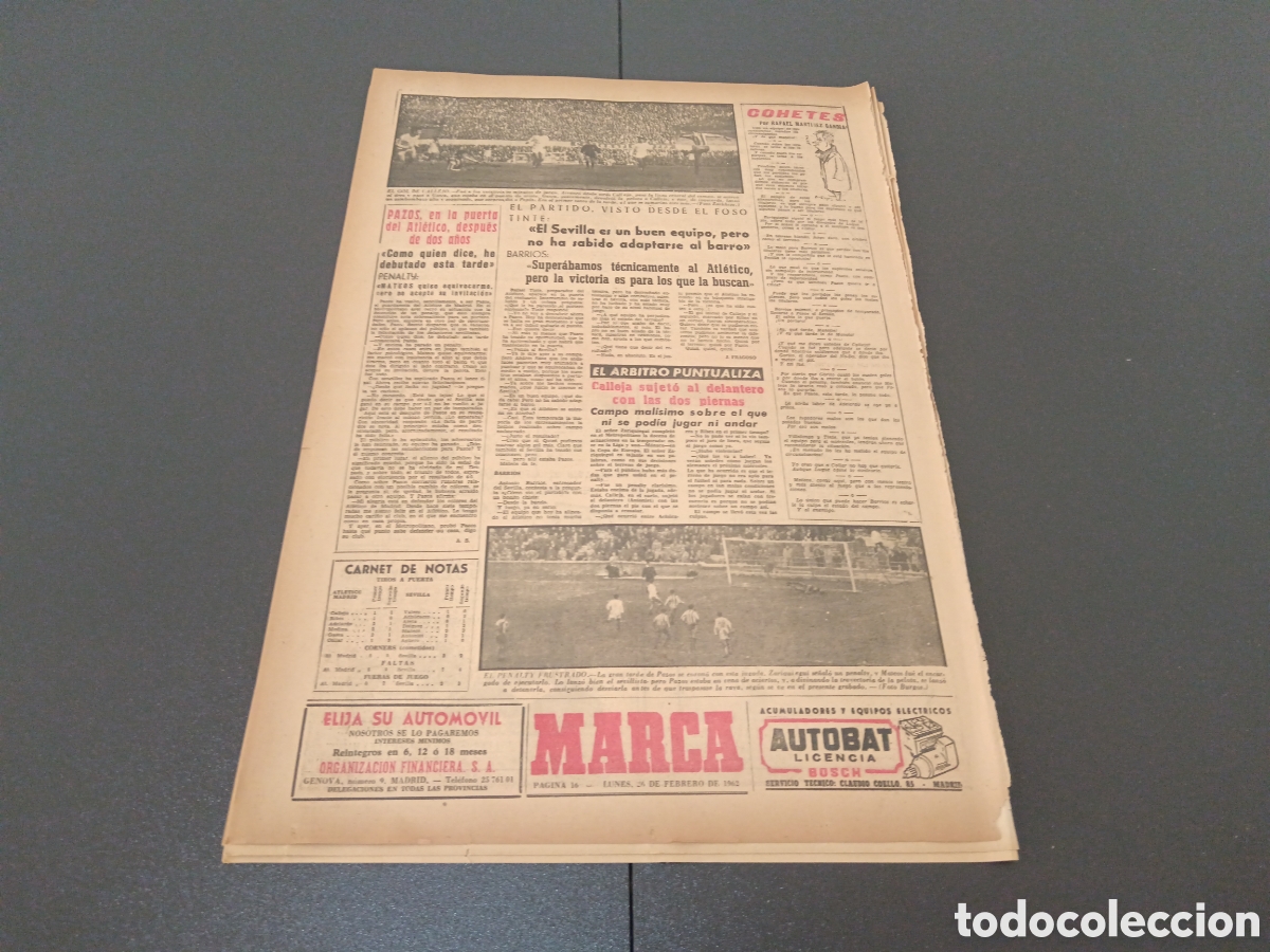 Coleccionismo deportivo: MARCA 26 DE FEBRERO 1962 - Foto 7