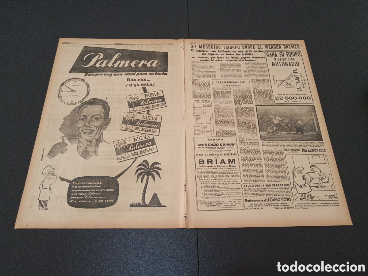 Coleccionismo deportivo: MARCA 01 DE MARZO 1962 - Foto 2