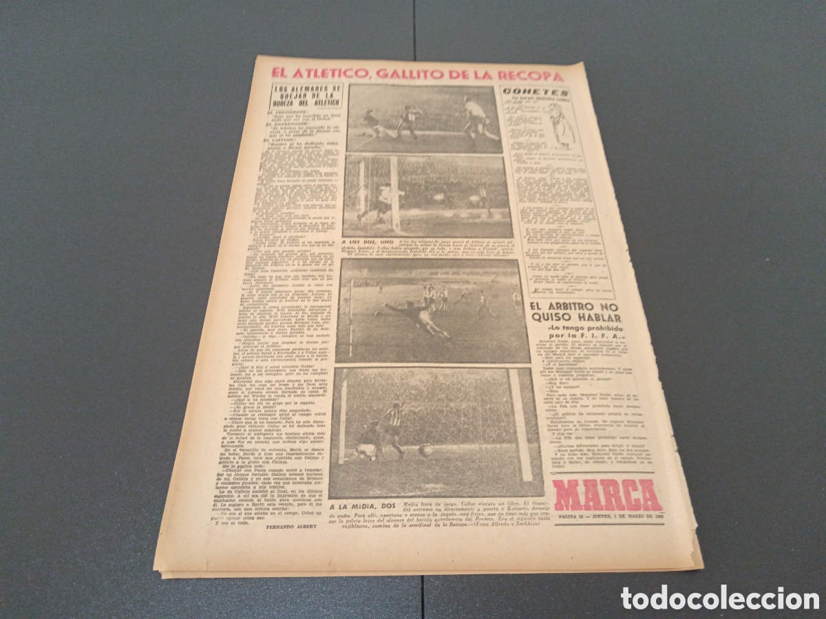 Coleccionismo deportivo: MARCA 01 DE MARZO 1962 - Foto 7