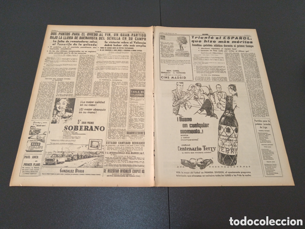 Coleccionismo deportivo: MARCA 05 DE MARZO 1962 - Foto 3