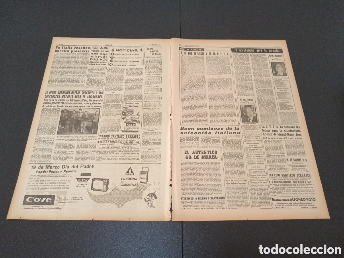 Coleccionismo deportivo: MARCA 15 DE MARZO 1962 - Foto 2