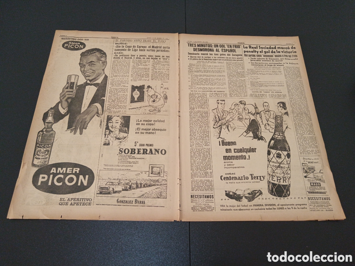 Coleccionismo deportivo: MARCA 19 DE MARZO 1962 - Foto 3