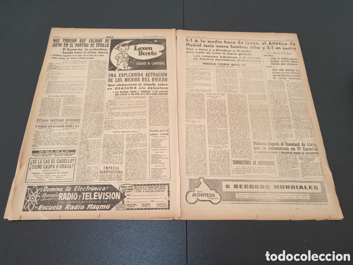 Coleccionismo deportivo: MARCA 19 DE MARZO 1962 - Foto 4