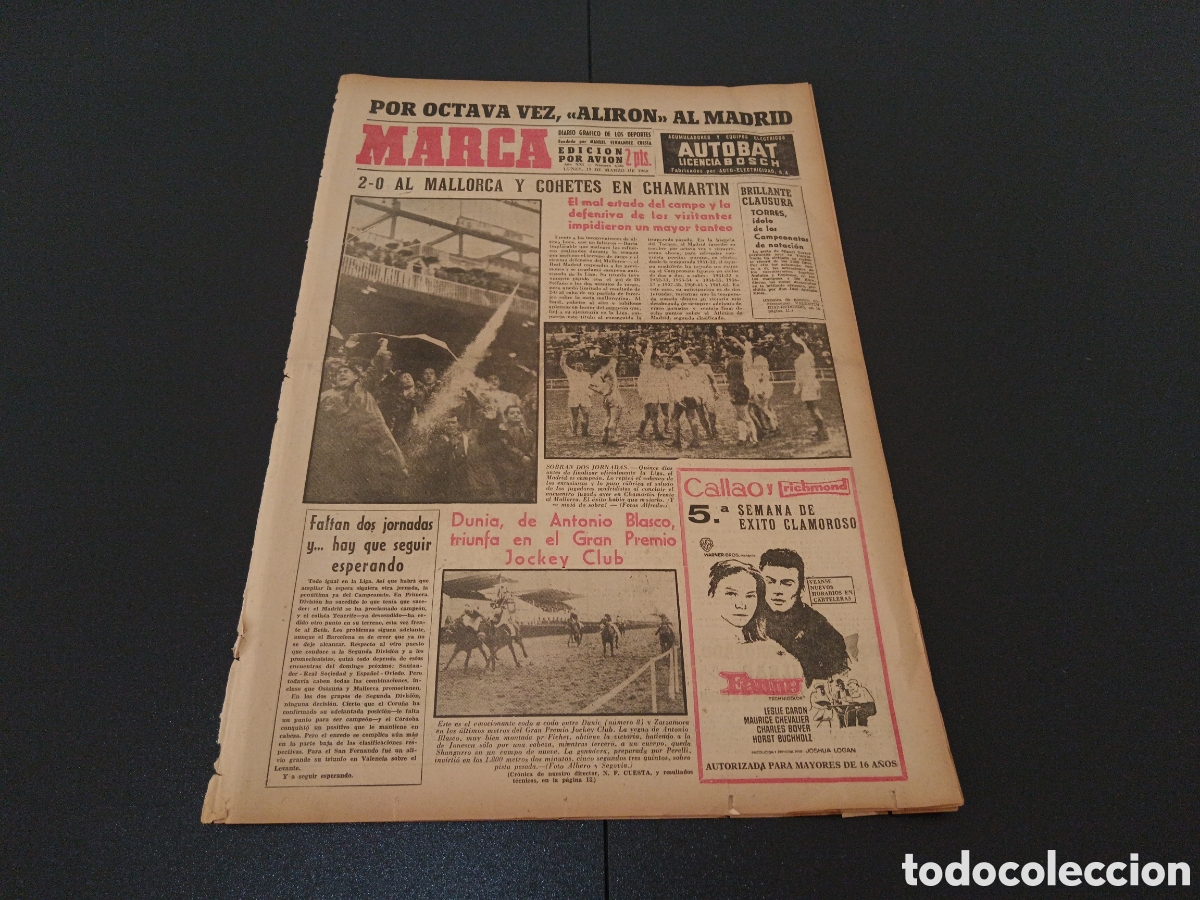 Coleccionismo deportivo: MARCA 19 DE MARZO 1962 - Foto 1