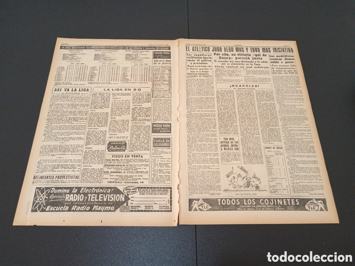 Coleccionismo deportivo: MARCA 26 DE MARZO 1962 - Foto 2