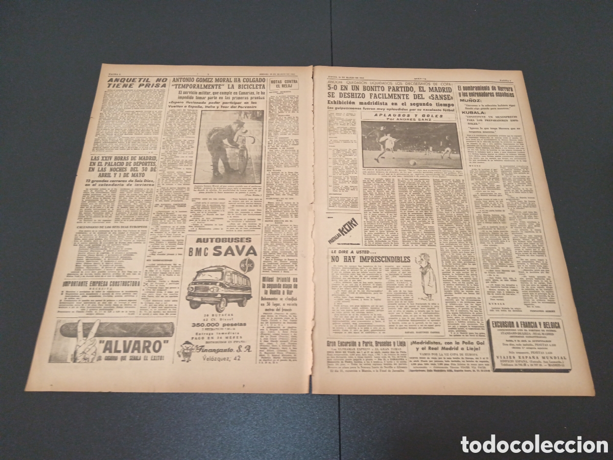 Coleccionismo deportivo: MARCA 29 DE MARZO 1962 - Foto 2
