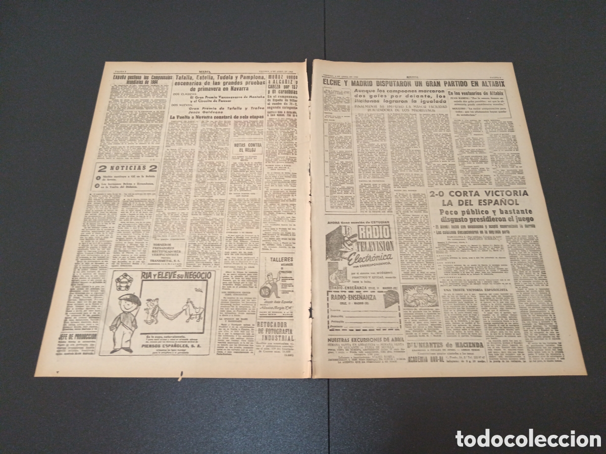 Coleccionismo deportivo: MARCA 06 DE ABRIL 1962 - Foto 2